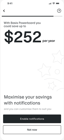 Basis home app screen