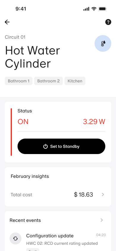 Basis home app screen