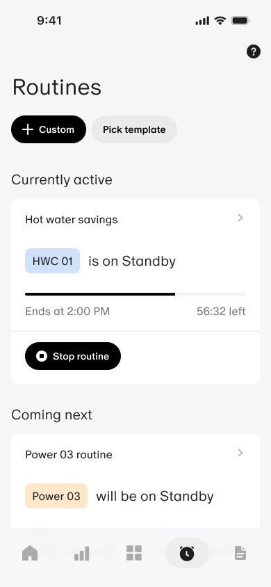 Basis home app screen