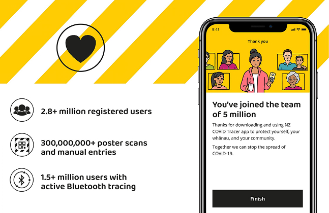 NZ COVID Tracer app screen