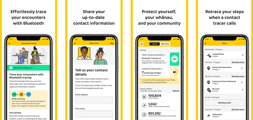 NZ COVID Tracer app screen